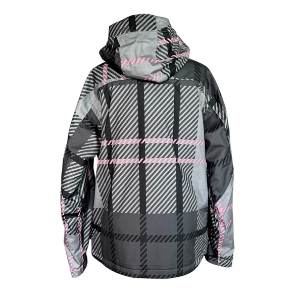 DC Gray Pink Snowboarding Ski Jacket Women's Winter Jacket Hooded Puffer Jacket - Picture 7 of 10